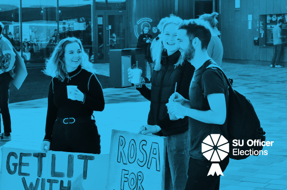 Students campaigning to become officers
